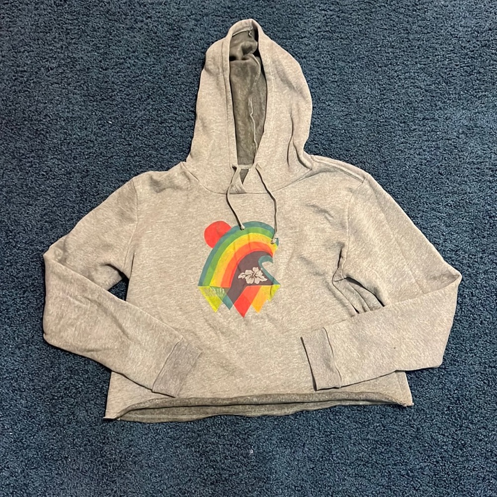 cropped grey hoodie size XL